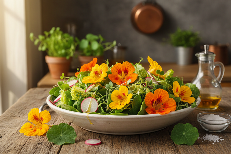 Alaska Gold Nasturtium — Edible Flower Salad