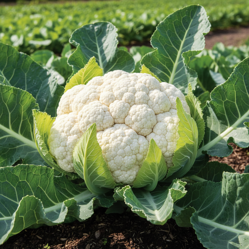 Amazing F1 Cauliflower Growing in Garden
