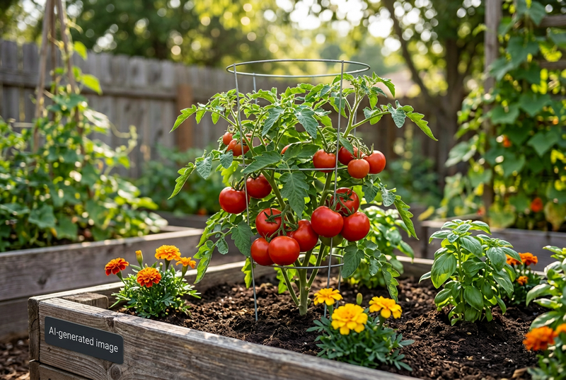 Burbank raised-bed image with AI disclosure