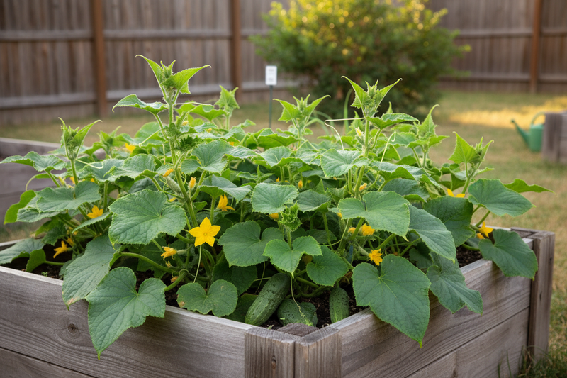 Bush Pickle Cucumber Raised Bed
