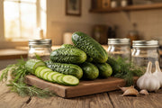 Rhinish Pickle Cucumber — Sliced on Cutting Board