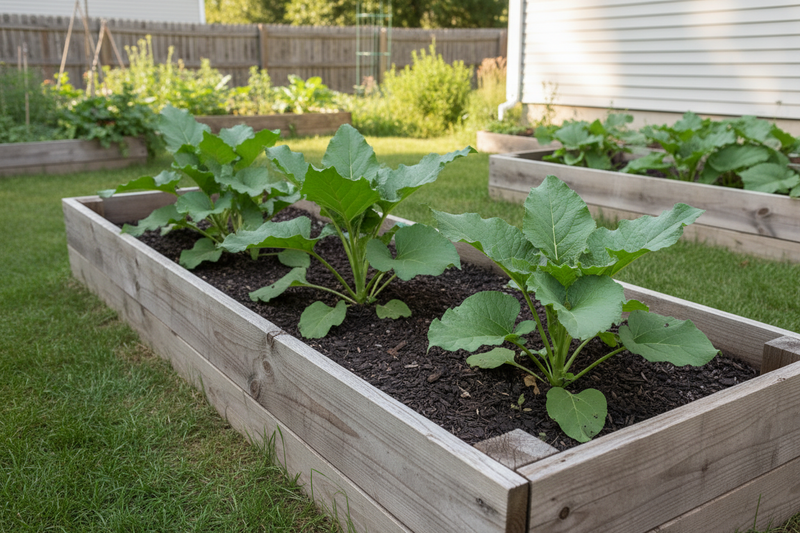 Chiko Burdock - Three Plants in Raised Bed