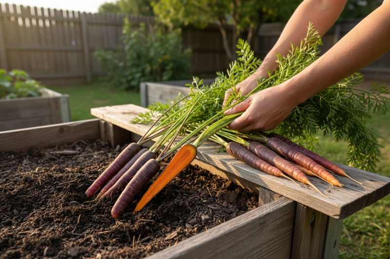 Cosmic Purple Carrot — Raised Bed Harvest