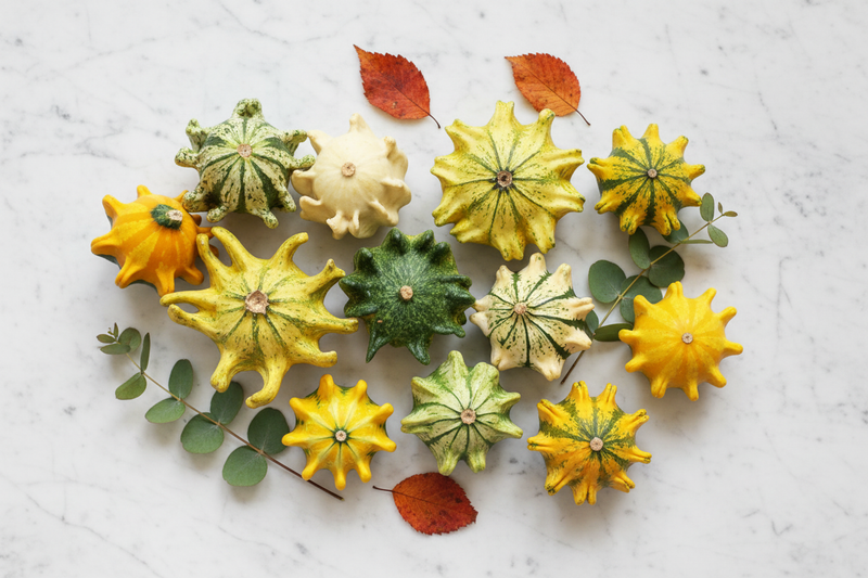 Crown of Thorns Gourd — Overhead Flat Lay