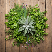 Fresh Culinary Herbs Flat Lay