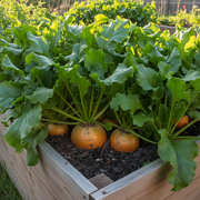 Golden Beets Growing in Raised Bed - Fresh Generation