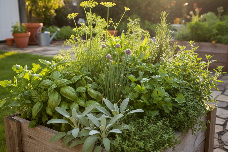 Heirloom Culinary Herb Seed Collection Raised Bed