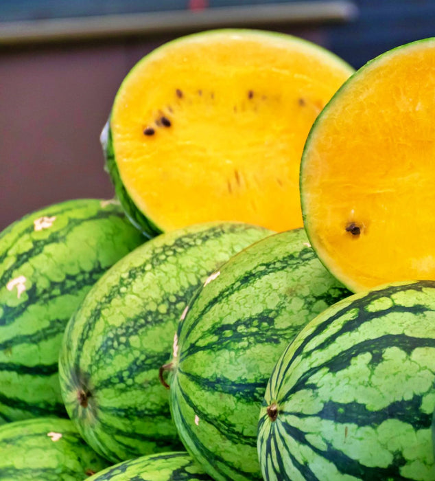 Yellow Gem Sweet, Watermelon, -- BoxGardenSeedsLLC -Melons, Cantaloupe - Seeds