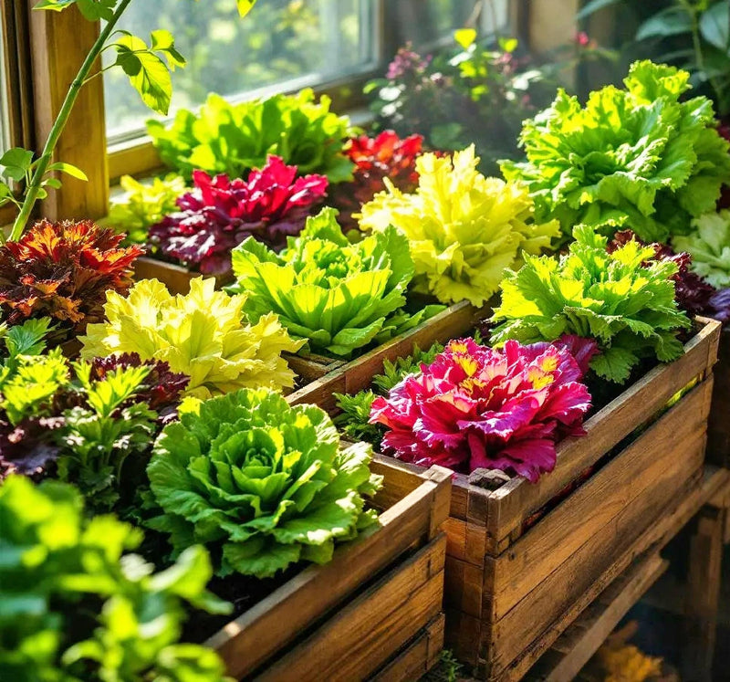 Lettuce Gourmet Seed Kit - BoxGardenSeedsLLC - Lettuce - Seeds - More Seeds Per Packet, More Seeds For Your Money, Non GMO seeds, Grown in the USA, Open Pollinated Seed, Fresh seeds, Worm Dirt, Kickapoo Grow Juice, Compost