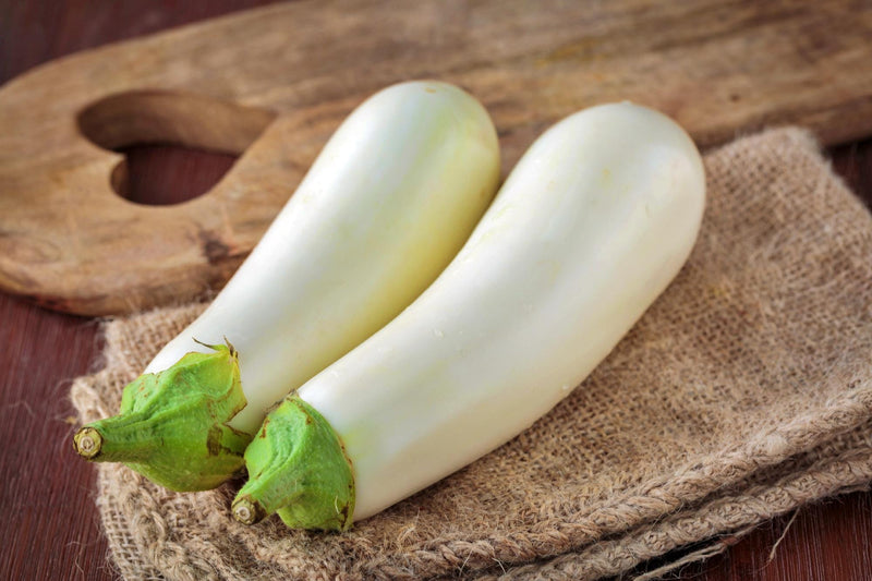 Snowy Eggplant Seeds – Heirloom Ivory White, Firm Meaty, Easy Grow Variety