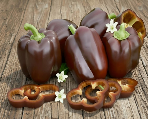 Chocolate Beauty Pepper – Heirloom Sweet Bell Pepper Seeds | Non GMO Vegetable Seeds