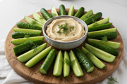 Mini Cucumbers with Hummus and Dill