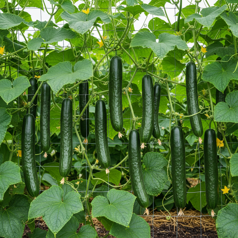 Palace Pride F1 Japanese Cucumbers on Trellis