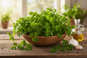 Parsley Garden Blend — Rustic Wooden Bowl