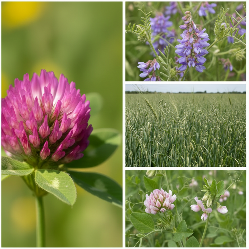 Pollinator Cover Crop Collage - No Bee