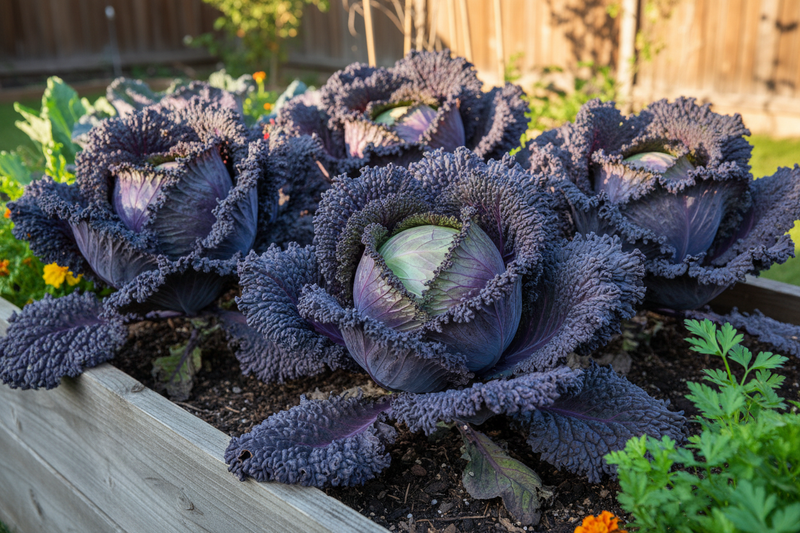 Purple Savoy Cabbage — Raised Bed