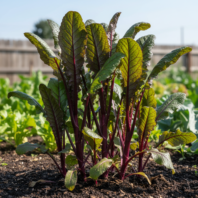 Purple Sword Celtuce Plant Close-up