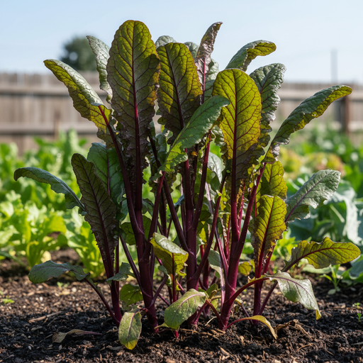 Purple Sword Celtuce Plant Close-up