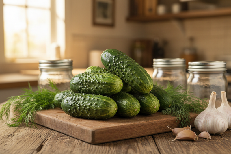 Rhinish Pickle Cucumber — Cutting Board with Pickling Props