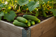 Rhinish Pickle Cucumber — Just Picked in Raised Bed