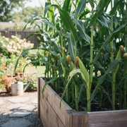 Shaman's Blue plants in raised bed