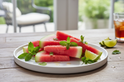 Sweet Dakota Rose Watermelon Slices with Mint and Lime