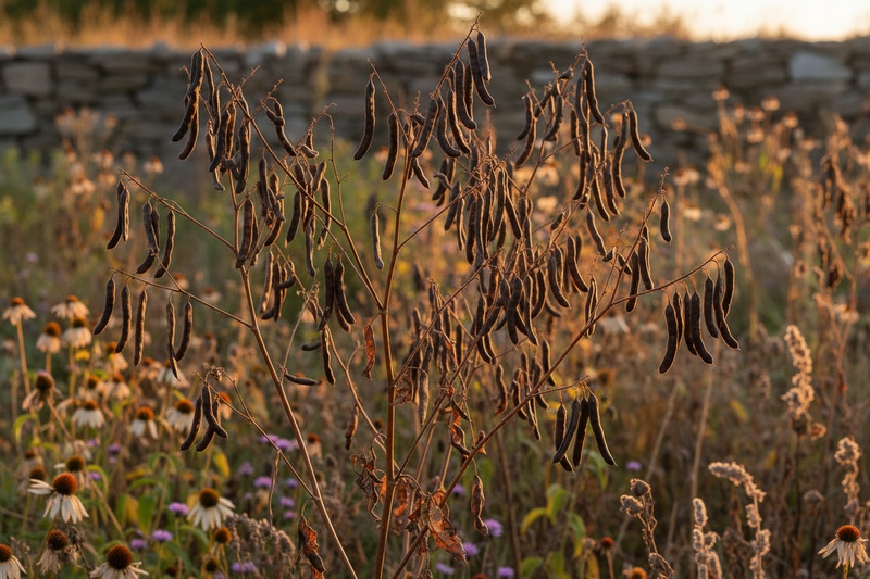 Wild Senna Seed Pods in Autumn