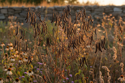 Wild Senna Seed Pods in Autumn
