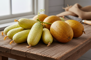 Young and Mature Poona Kheera Cucumbers Harvested